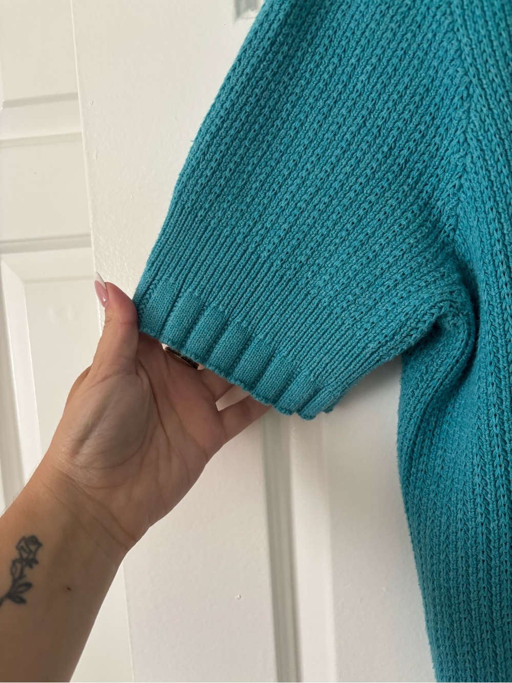 Wrap London 100% Organic Cotton Turquoise Cardigan - Size 16 - Like New - Picture 6 of 10